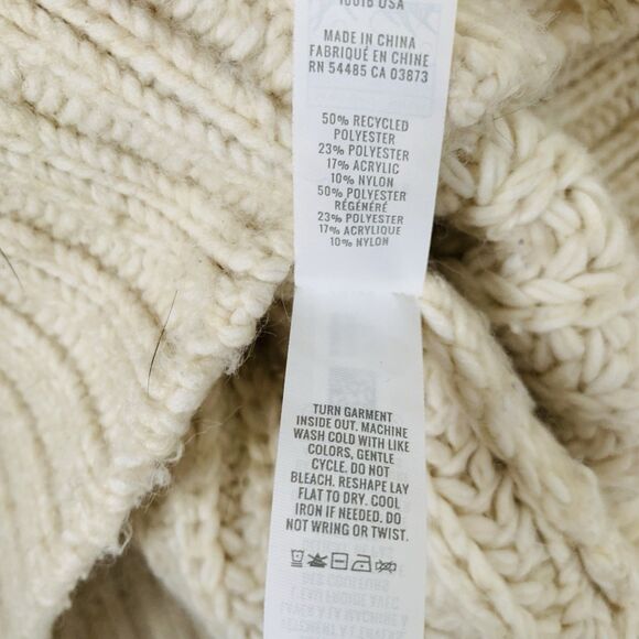 Aerie Offline Sweater Women M Cream Oversize Chunky Knit Thumb Holes Cozy Preppy - Picture 11 of 13